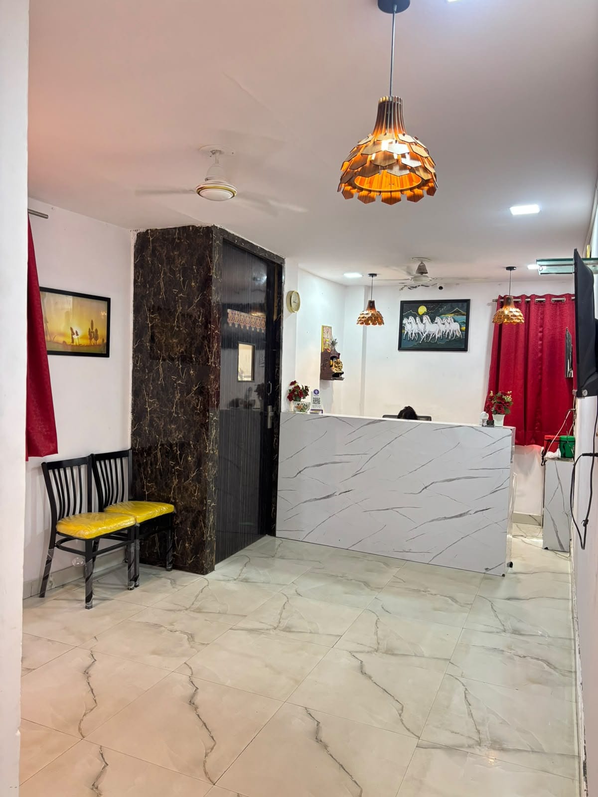 Hotel Samrat Residency lobby interior design and seating area